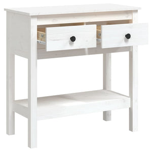 vidaXL Console Table White 75x35x75 cm Solid Wood Pine