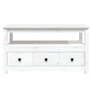 vidaXL Coffee Table White 102x49x55 cm Solid Wood Pine