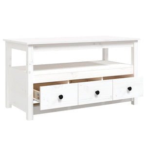 vidaXL Coffee Table White 102x49x55 cm Solid Wood Pine