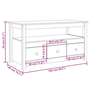 vidaXL Coffee Table White 102x49x55 cm Solid Wood Pine