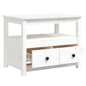 vidaXL Coffee Table White 71x49x55 cm Solid Wood Pine