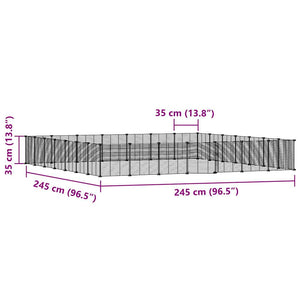 vidaXL 28-Panel Pet Cage with Door Black 35x35 cm Steel