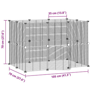 vidaXL 20-Panel Pet Cage with Door Black 35x35 cm Steel