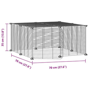 vidaXL 12-Panel Pet Cage with Door Black 35x35 cm Steel