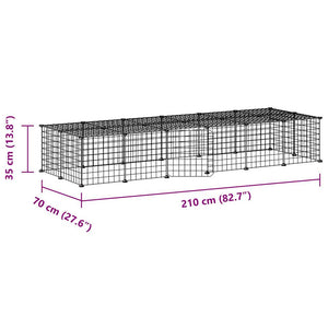 vidaXL 28-Panel Pet Cage with Door Black 35x35 cm Steel