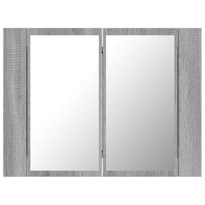 vidaXL LED Mirror Cabinet Grey Sonoma 60x12x45 cm Engineered Wood