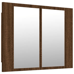 vidaXL LED Mirror Cabinet Brown Oak 60x12x45 cm Engineered Wood