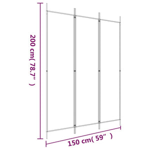 vidaXL 3-Panel Room Divider Anthracite 150x200 cm Fabric