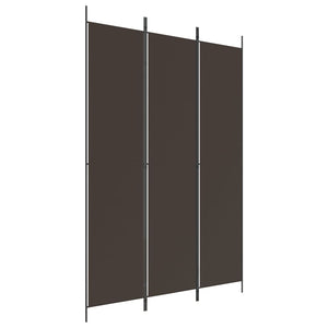 vidaXL 3-Panel Room Divider Brown 150x220 cm Fabric