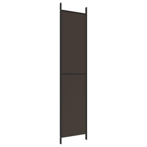 vidaXL 3-Panel Room Divider Brown 150x220 cm Fabric