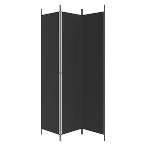 vidaXL 3-Panel Room Divider Black 150x220 cm Fabric