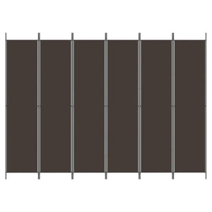 vidaXL 6-Panel Room Divider Brown 300x220 cm Fabric