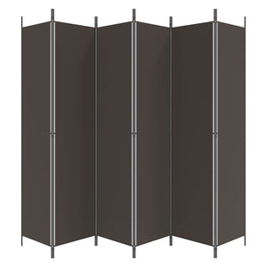 vidaXL 6-Panel Room Divider Brown 300x220 cm Fabric