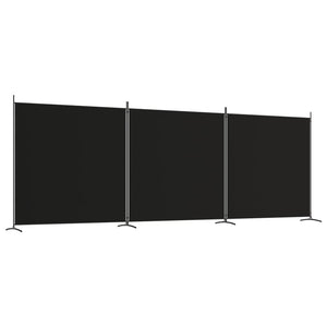 vidaXL 3-Panel Room Divider Black 525x180 cm Fabric