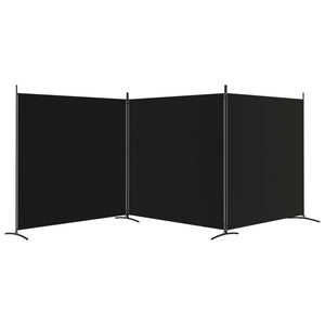 vidaXL 3-Panel Room Divider Black 525x180 cm Fabric