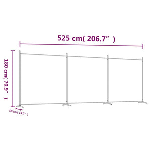 vidaXL 3-Panel Room Divider Black 525x180 cm Fabric