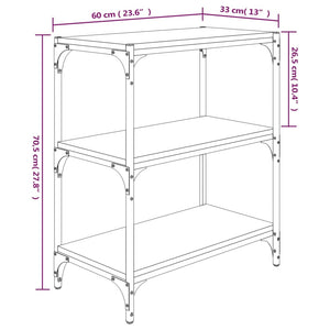 vidaXL Book Cabinet Brown Oak 60x33x70.5 cm Engineered Wood and Steel