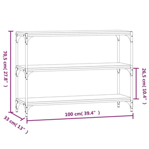 vidaXL Book Cabinet Sonoma Oak 100x33x70.5 cm Engineered Wood and Steel