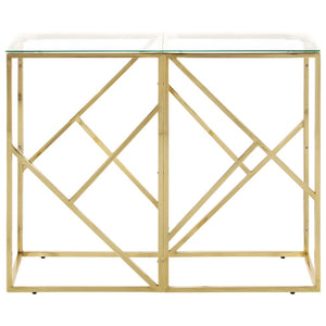 vidaXL Console Table Gold Stainless Steel and Tempered Glass