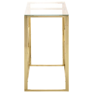 vidaXL Console Table Gold Stainless Steel and Tempered Glass