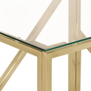 vidaXL Console Table Gold Stainless Steel and Tempered Glass