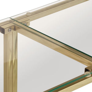 vidaXL Console Table Gold Stainless Steel and Tempered Glass