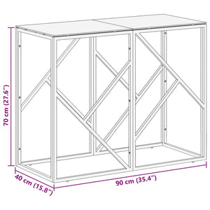 vidaXL Console Table Gold Stainless Steel and Tempered Glass