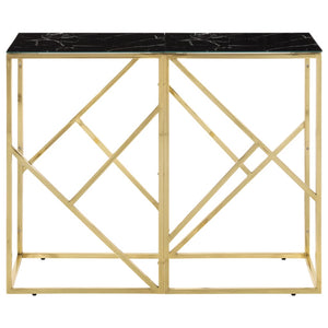 vidaXL Console Table Gold Stainless Steel and Tempered Glass