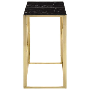 vidaXL Console Table Gold Stainless Steel and Tempered Glass