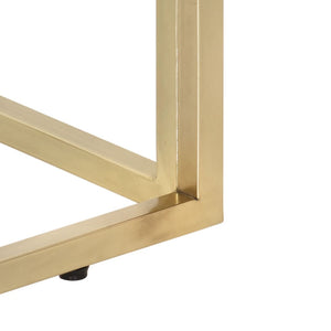 vidaXL Console Table Gold Stainless Steel and Solid Wood Sleeper