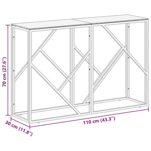 vidaXL Console Table Silver Stainless Steel and Tempered Glass