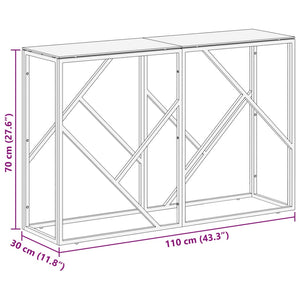 vidaXL Console Table Silver Stainless Steel and Tempered Glass