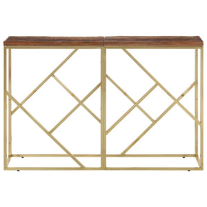 vidaXL Console Table Gold Stainless Steel and Solid Wood Sleeper