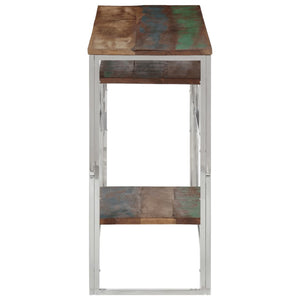 vidaXL Console Table Silver Stainless Steel and Solid Reclaimed Wood