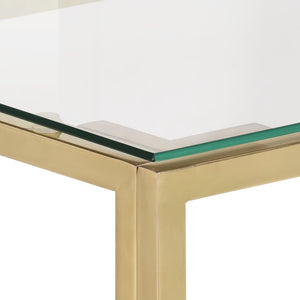 vidaXL Console Table Gold Stainless Steel and Tempered Glass