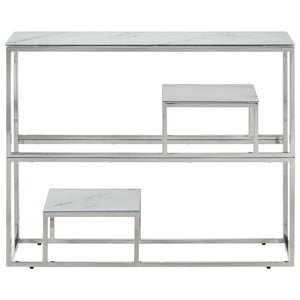 vidaXL Console Table Silver Stainless Steel and Tempered Glass