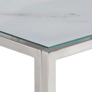 vidaXL Console Table Silver Stainless Steel and Tempered Glass