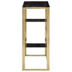 vidaXL Console Table Gold Stainless Steel and Tempered Glass