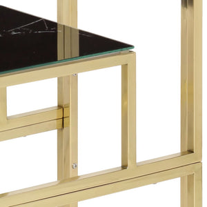 vidaXL Console Table Gold Stainless Steel and Tempered Glass