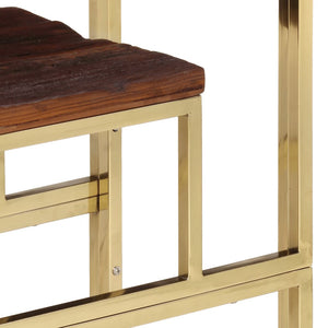 vidaXL Console Table Gold Stainless Steel and Solid Wood Sleeper