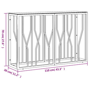 vidaXL Console Table 110x30x70 cm Stainless Steel and Glass