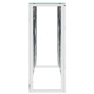 vidaXL Console Table Silver 110x30x70 cm Stainless Steel and Glass