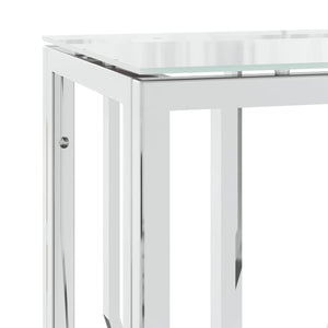 vidaXL Console Table 70x30x70 cm Stainless Steel and Glass