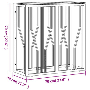 vidaXL Console Table 70x30x70 cm Stainless Steel and Glass