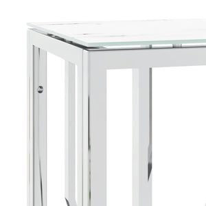 vidaXL Console Table Silver 70x30x70 cm Stainless Steel and Glass