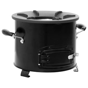 vidaXL Camping Wood Stove Black 36x26x22.5 cm Metal