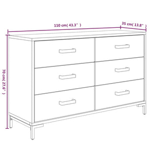 vidaXL Sideboard Brown 110x35x70 cm Solid Pinewood