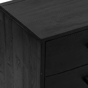 vidaXL Sideboard Black 110x35x70 cm Solid Pinewood