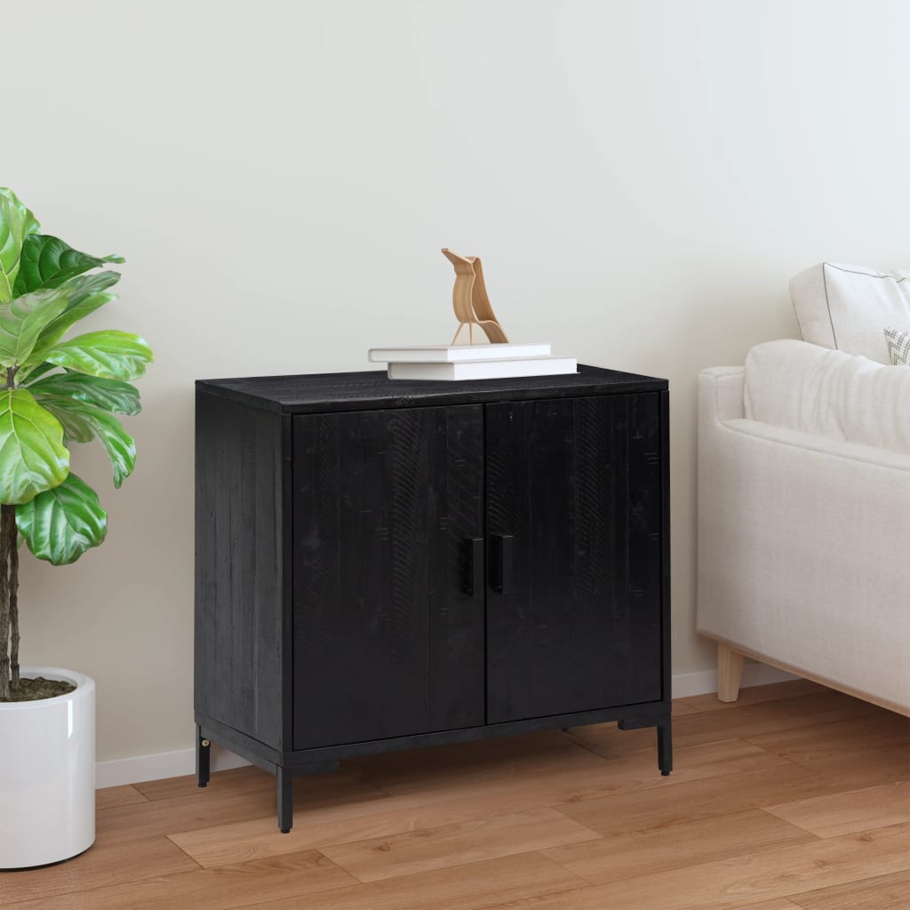 vidaXL Sideboard Black 75x35x70 cm Solid Pinewood