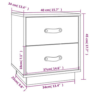 vidaXL Bedside Cabinet Honey Brown 40x34x45 cm Solid Wood Pine